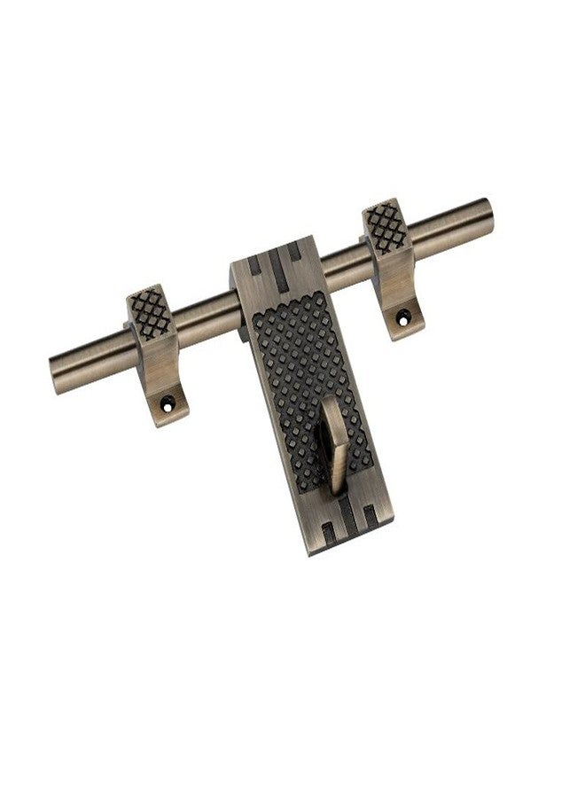 دوق ديوك | تجهيزات ومجموعة أبواب مفردة | مربع (10 بوصات - مزلاج واحد، 8 بوصات - مزلاج واحد، مقبضان، مزلاج برج واحد، ومصد باب واحد) | تشطيب نحاسي عتيق | أدوات أبواب بتصميم أنيق - Image 2